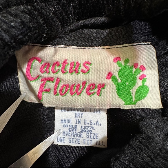 Vintage 90s Cactus Flower Crushed Velvet Maxi Skirt – OSFA - Picture 8 of 9